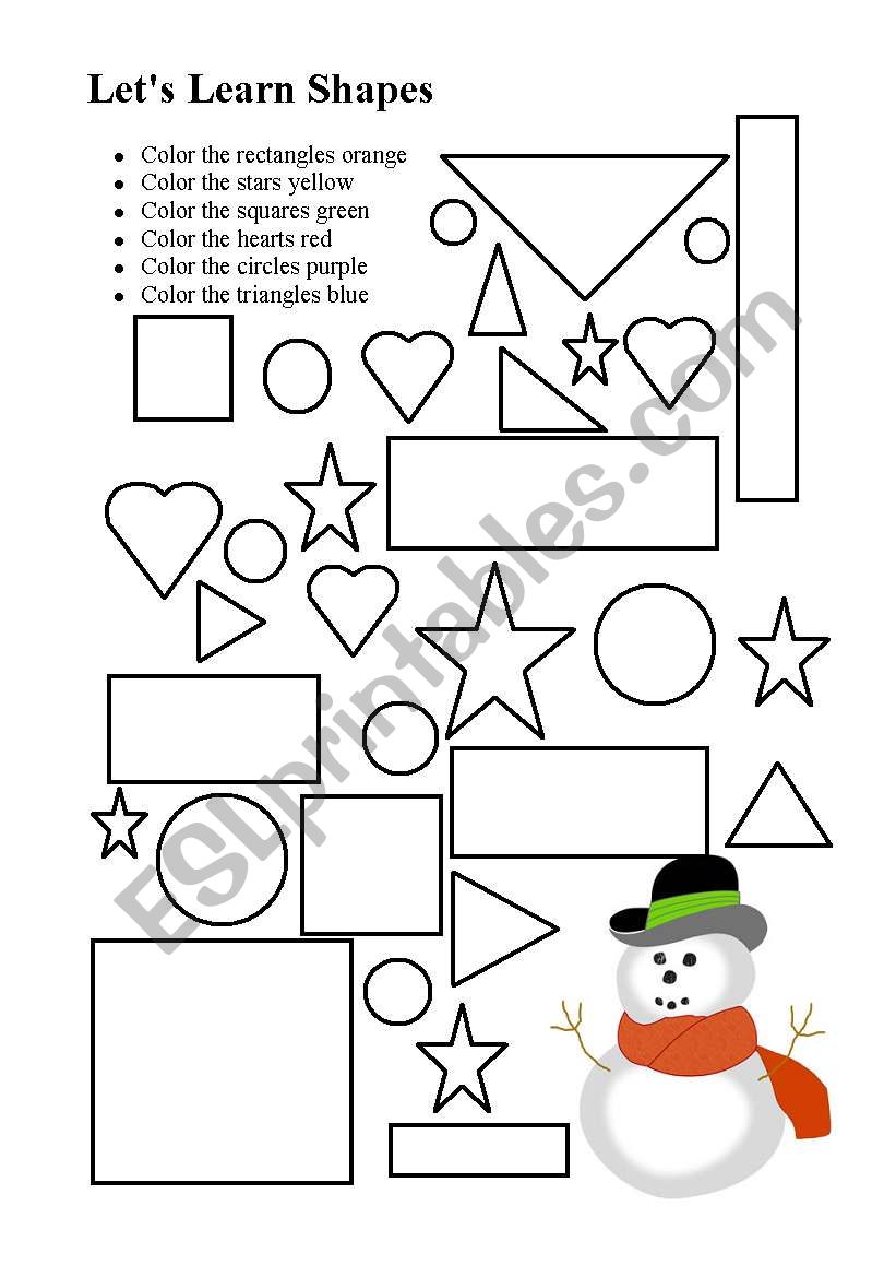 Lets Learn Shapes worksheet