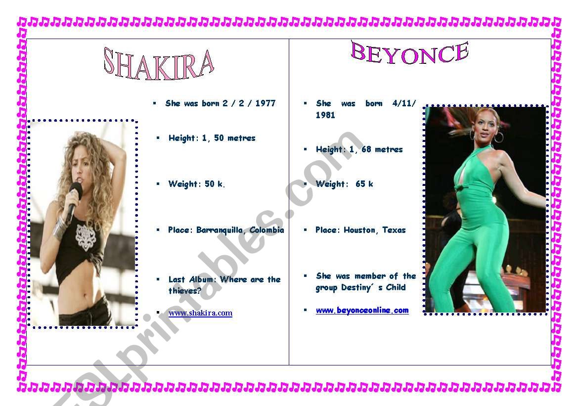 COMPARATIVES: SHAKIRA AND BEYOCE