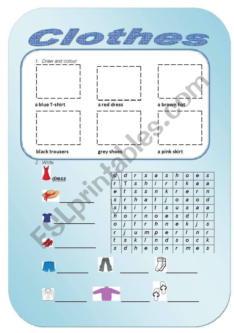 Clothes worksheet worksheet