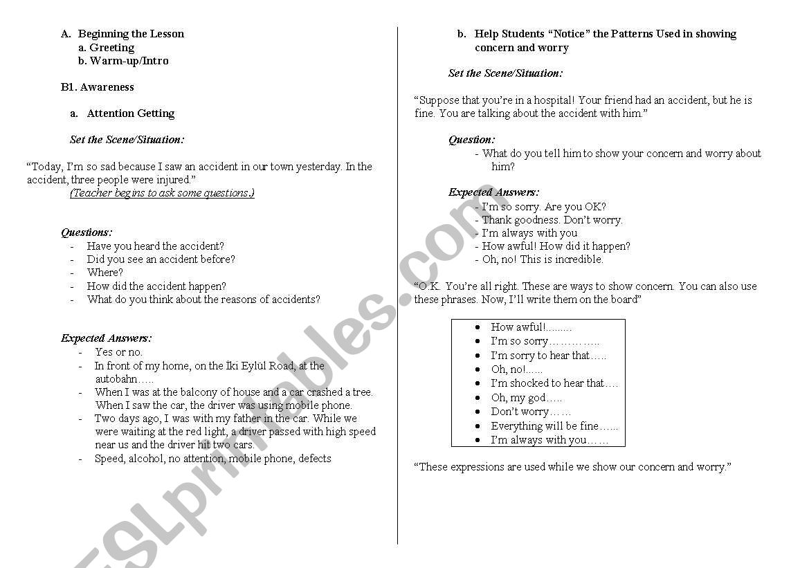 SPEAKING PLAN worksheet