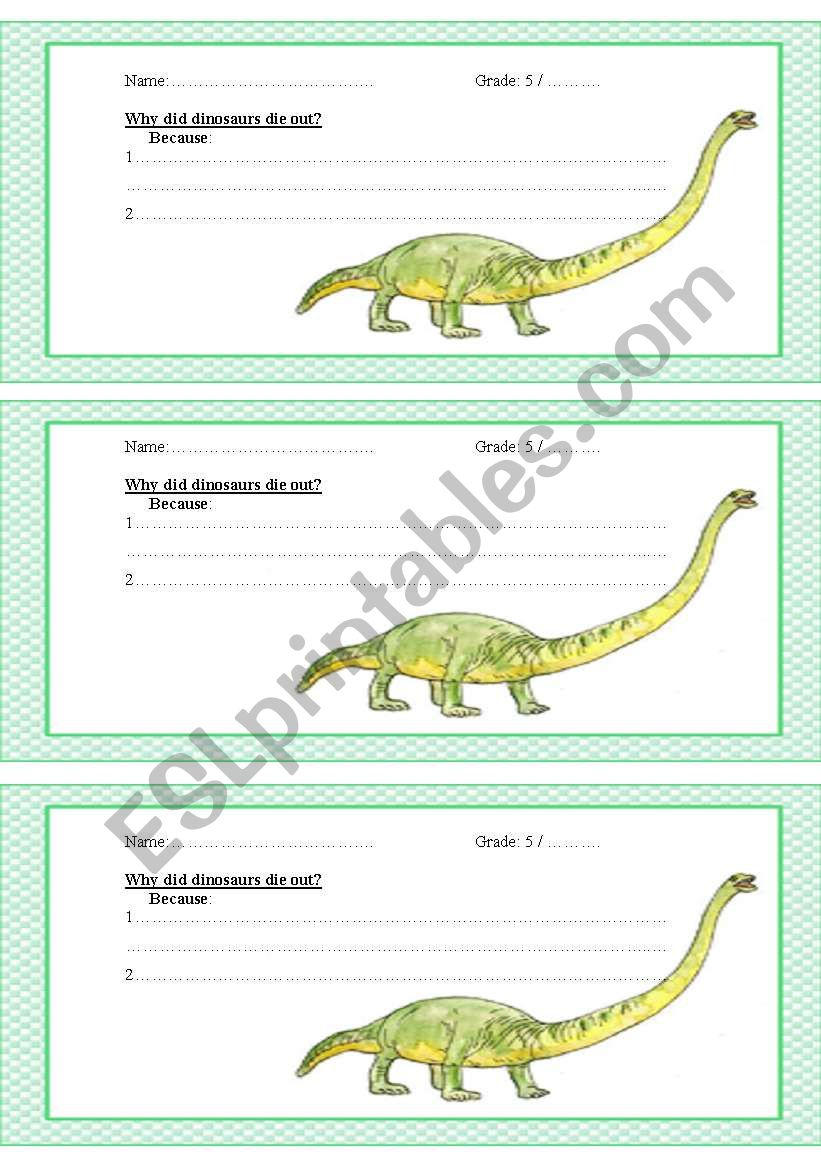 dinosaurs worksheet