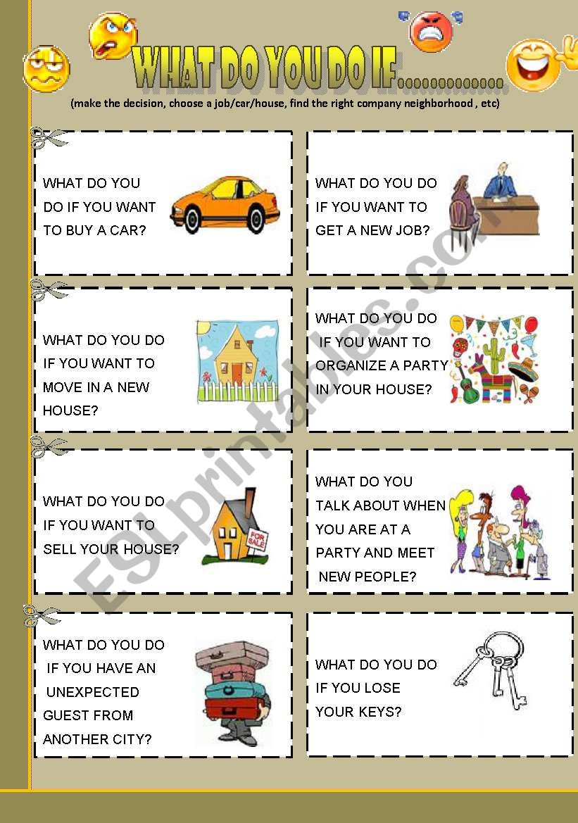 SPEAKING CARDS: What do you do IF..........