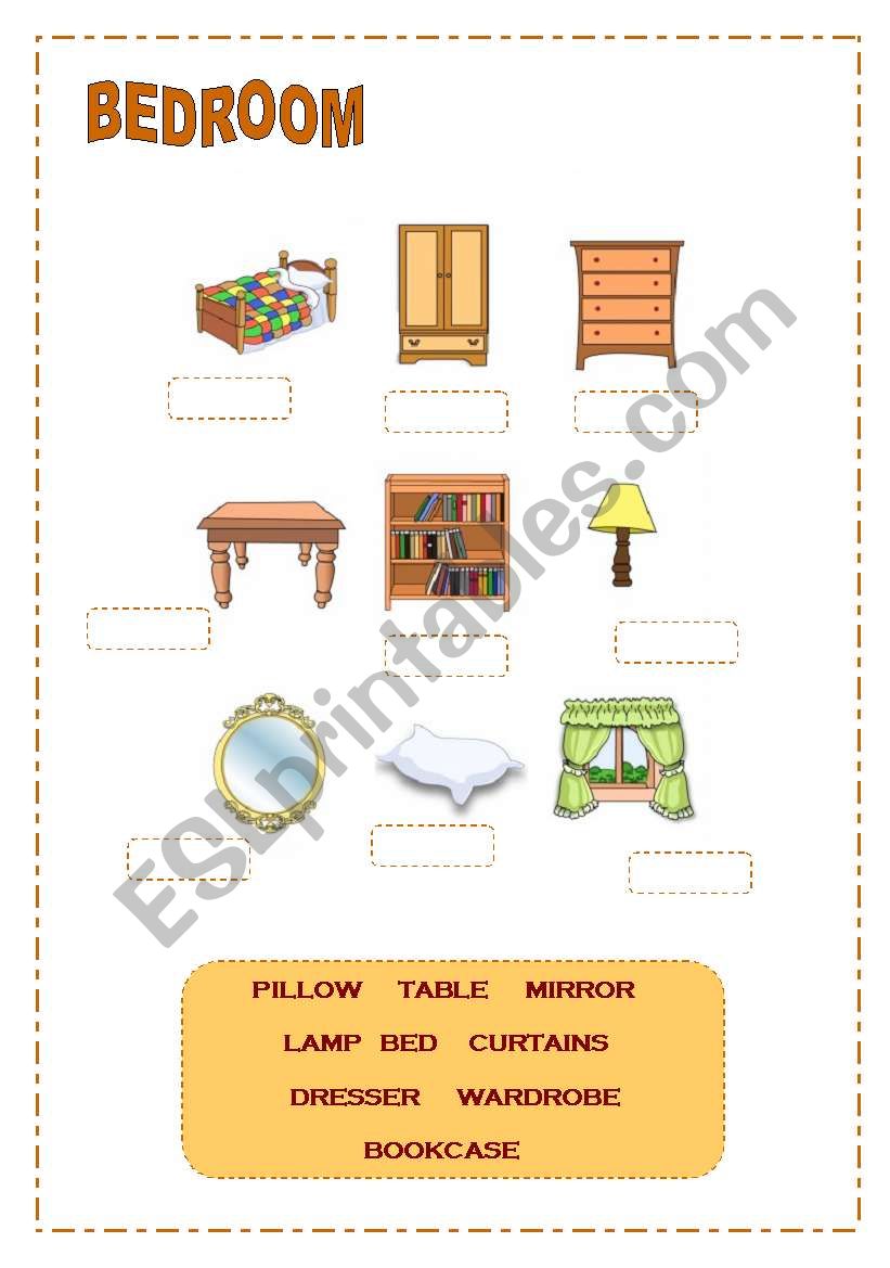 BEDROOM worksheet