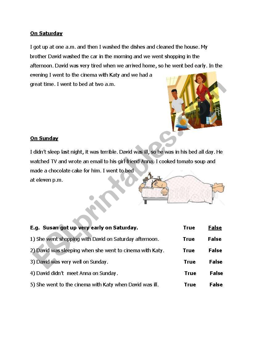 the past simple worksheet