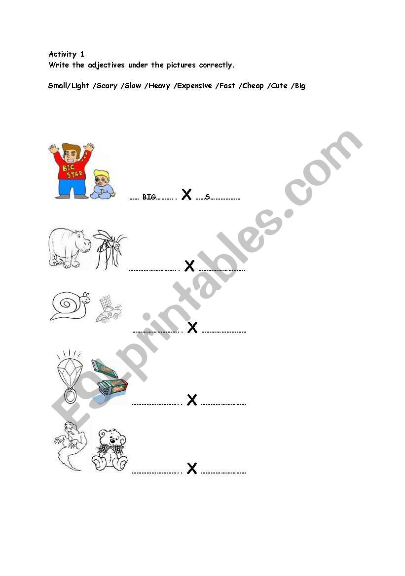 ADJECTIVES worksheet