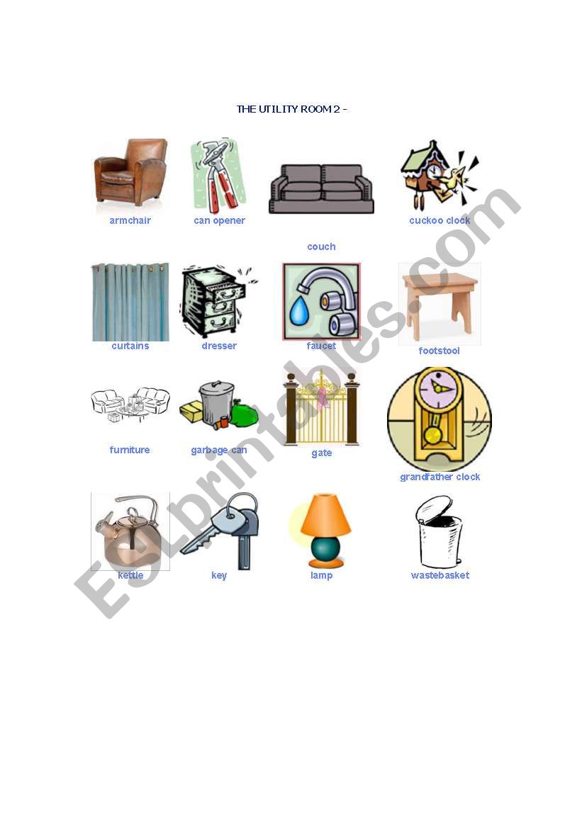 vocabularies about house worksheet