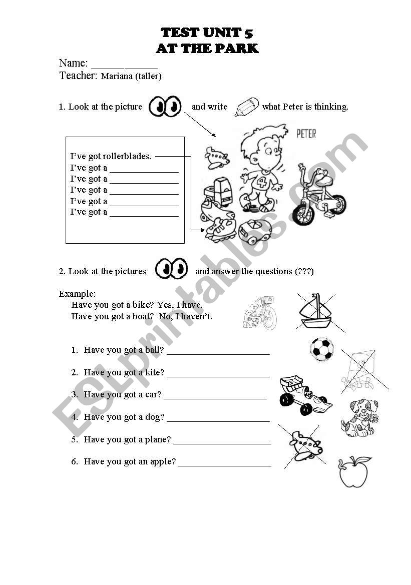 TEST (children) worksheet