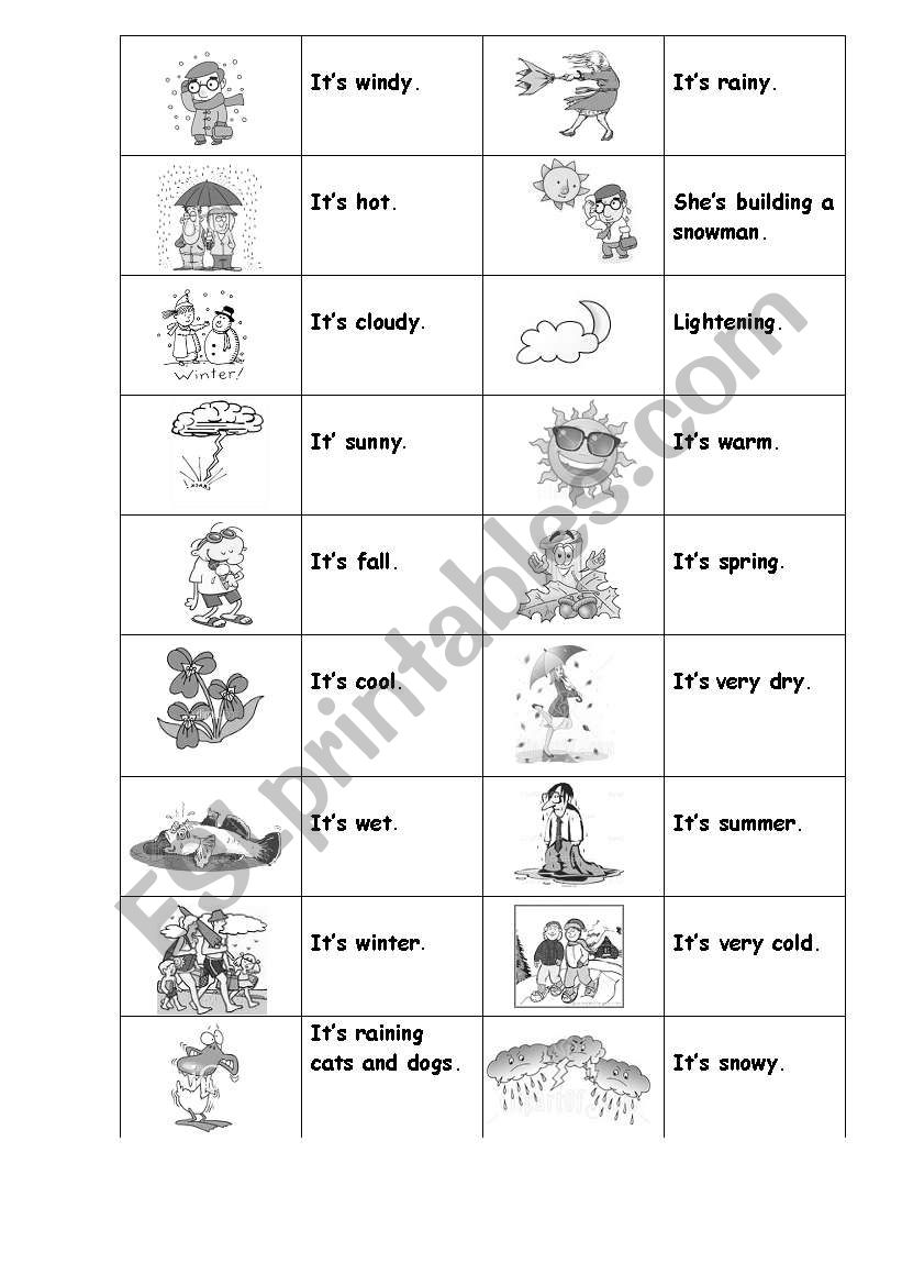 weather domino worksheet