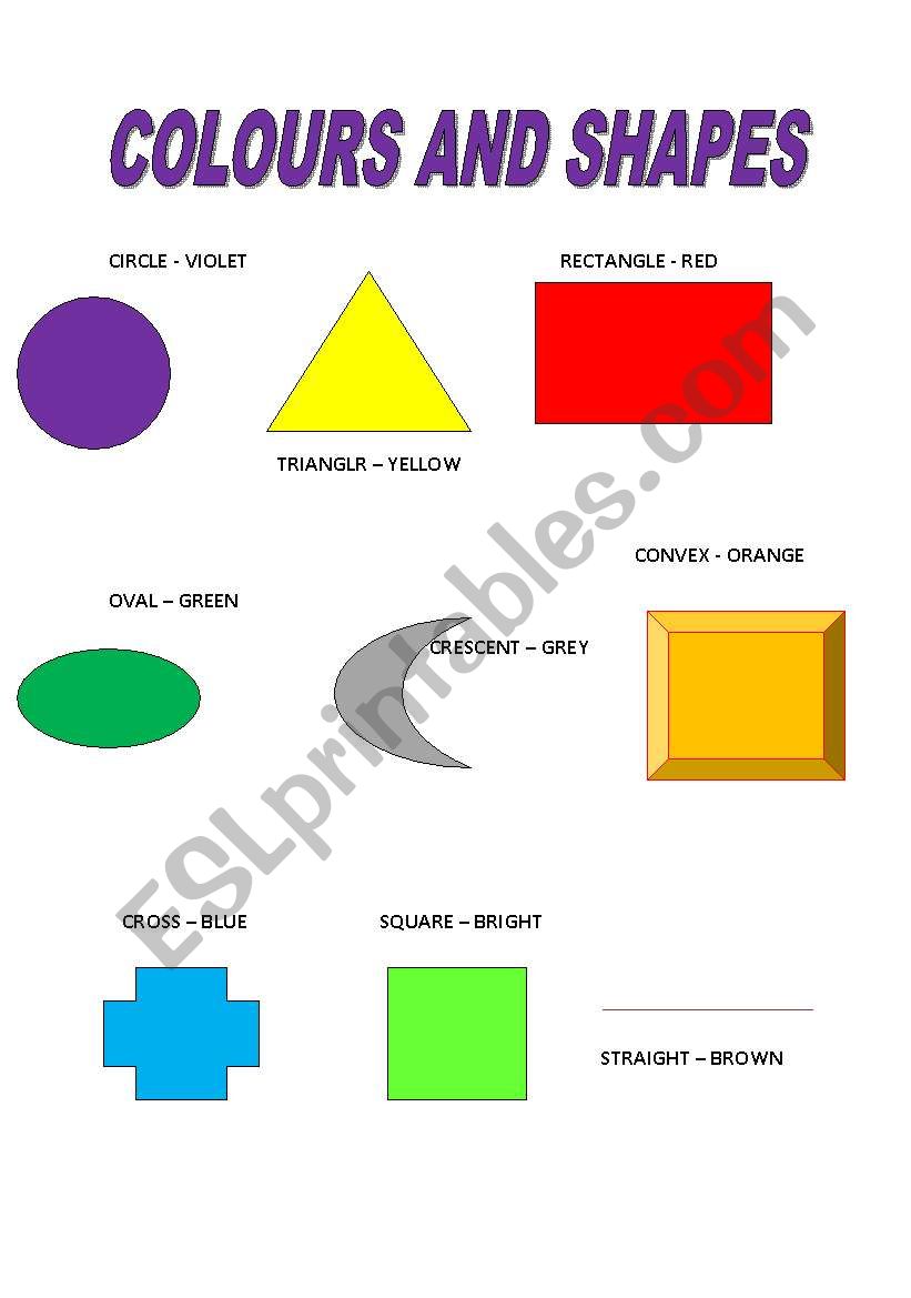 COLOURS AND SHAPES worksheet