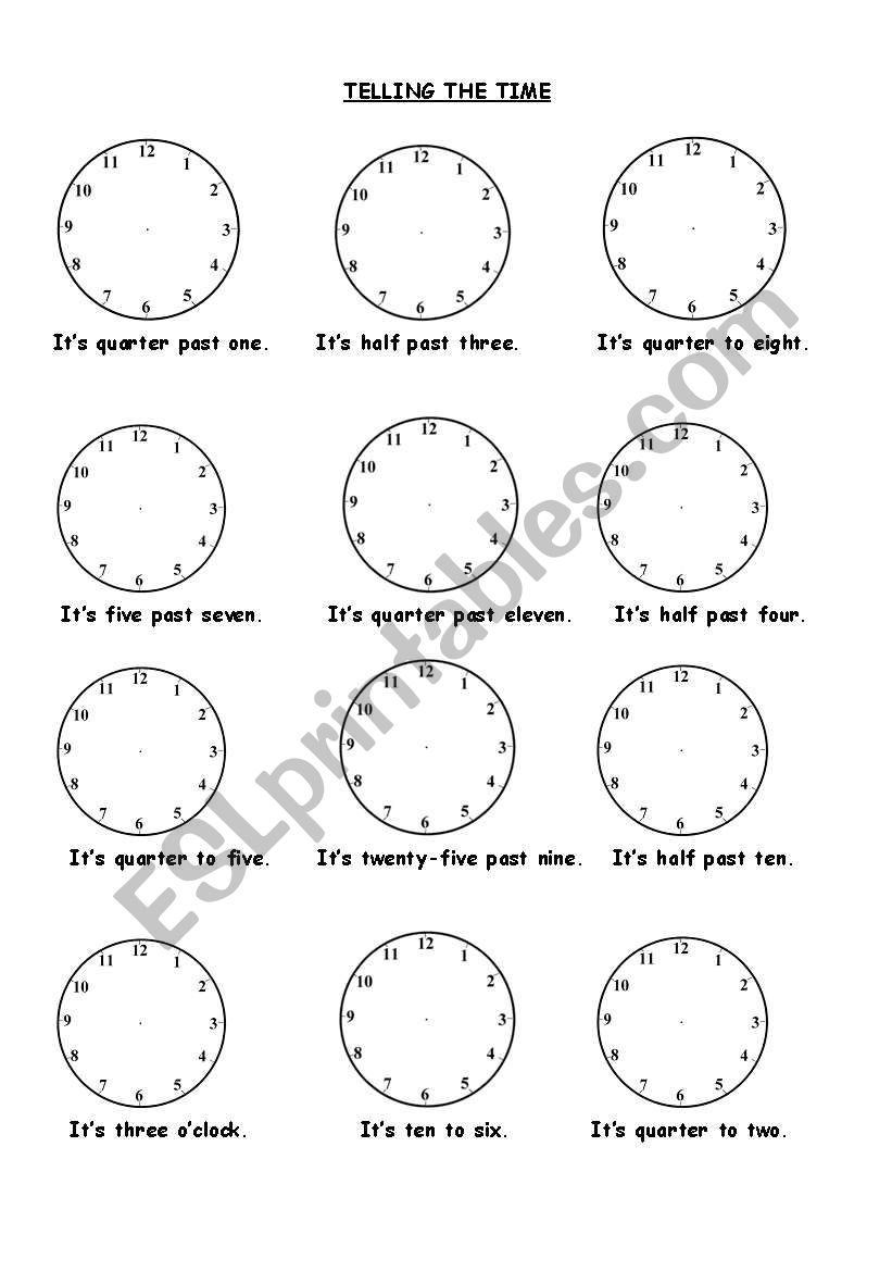 TIME_Draw the clocks!!! worksheet