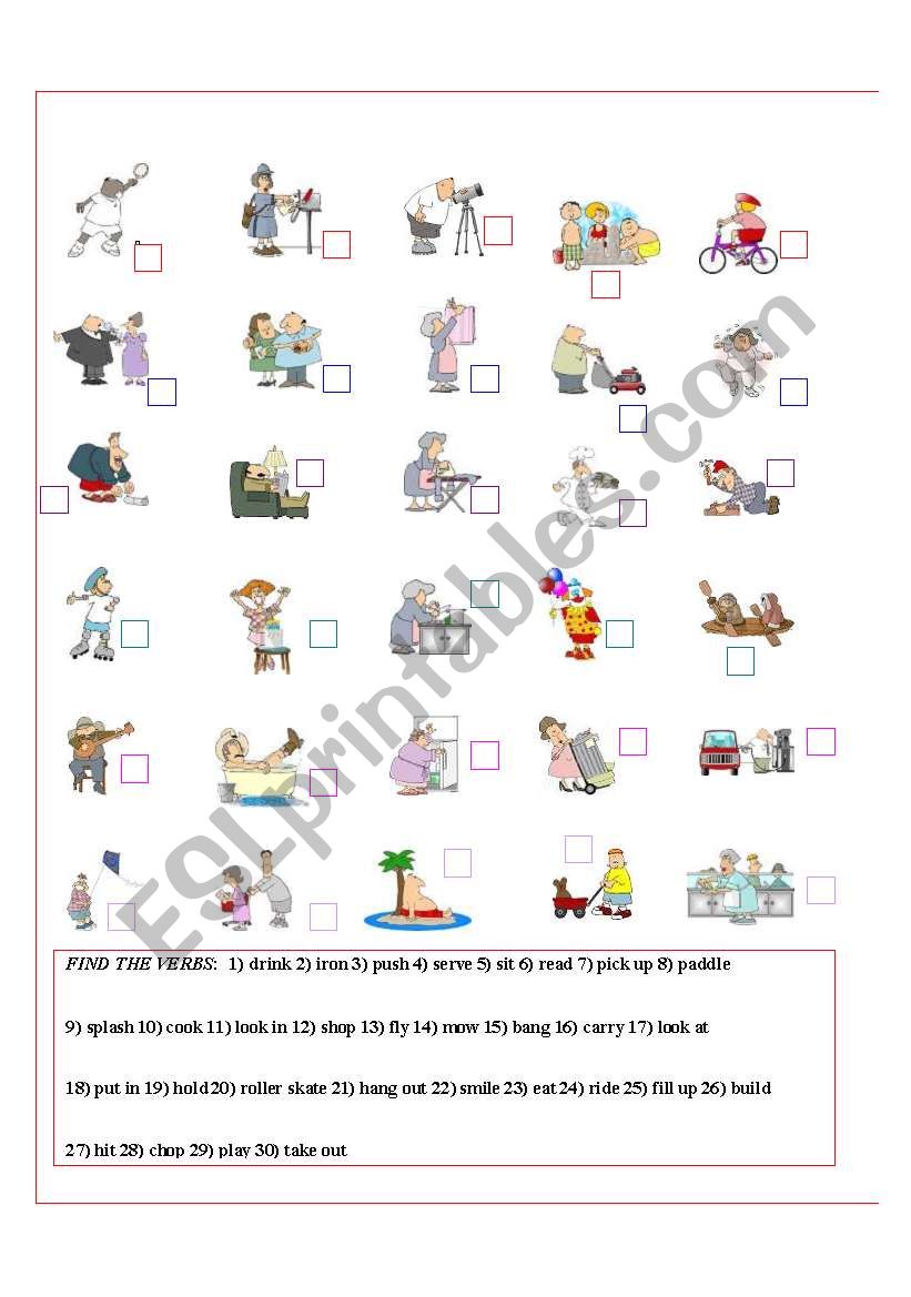 Find more verbs!! worksheet