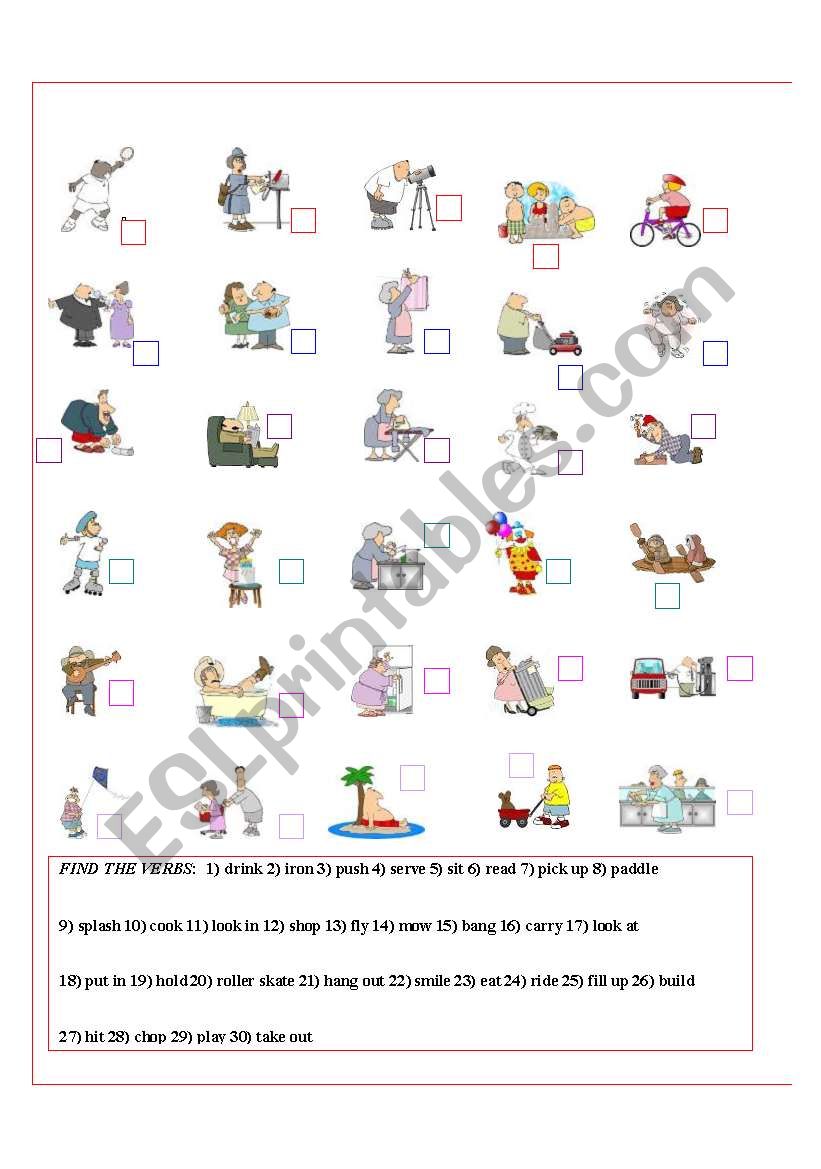 Find more verbs!! worksheet