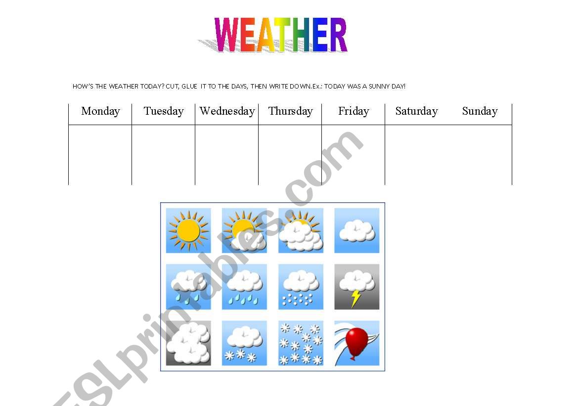 Weather worksheet