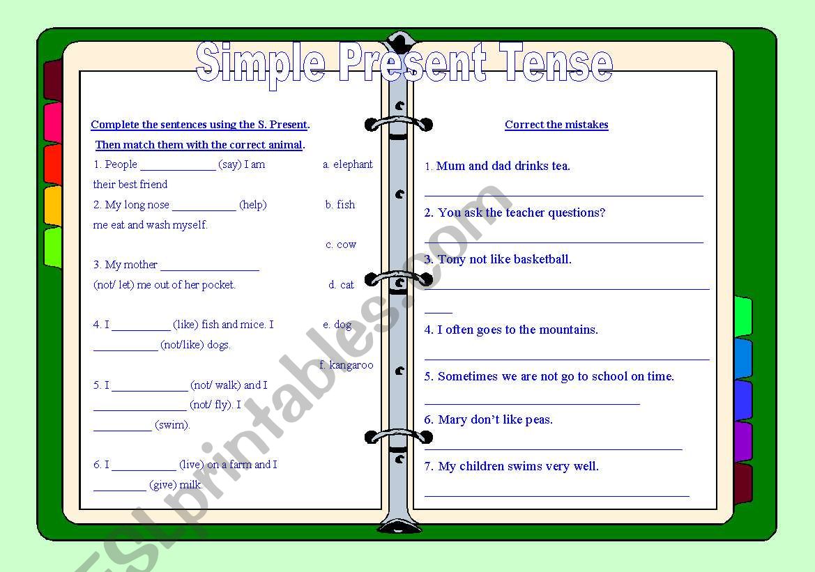 Simple Present Tense  worksheet