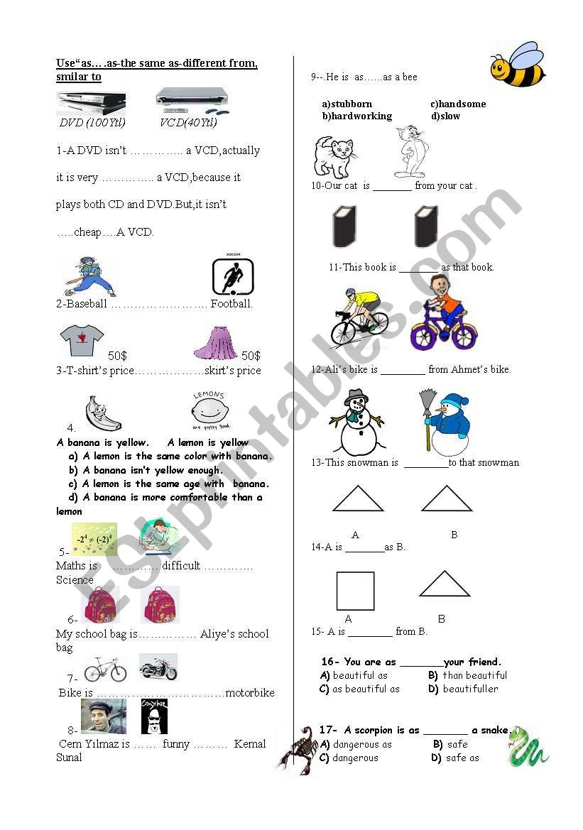 test worksheet