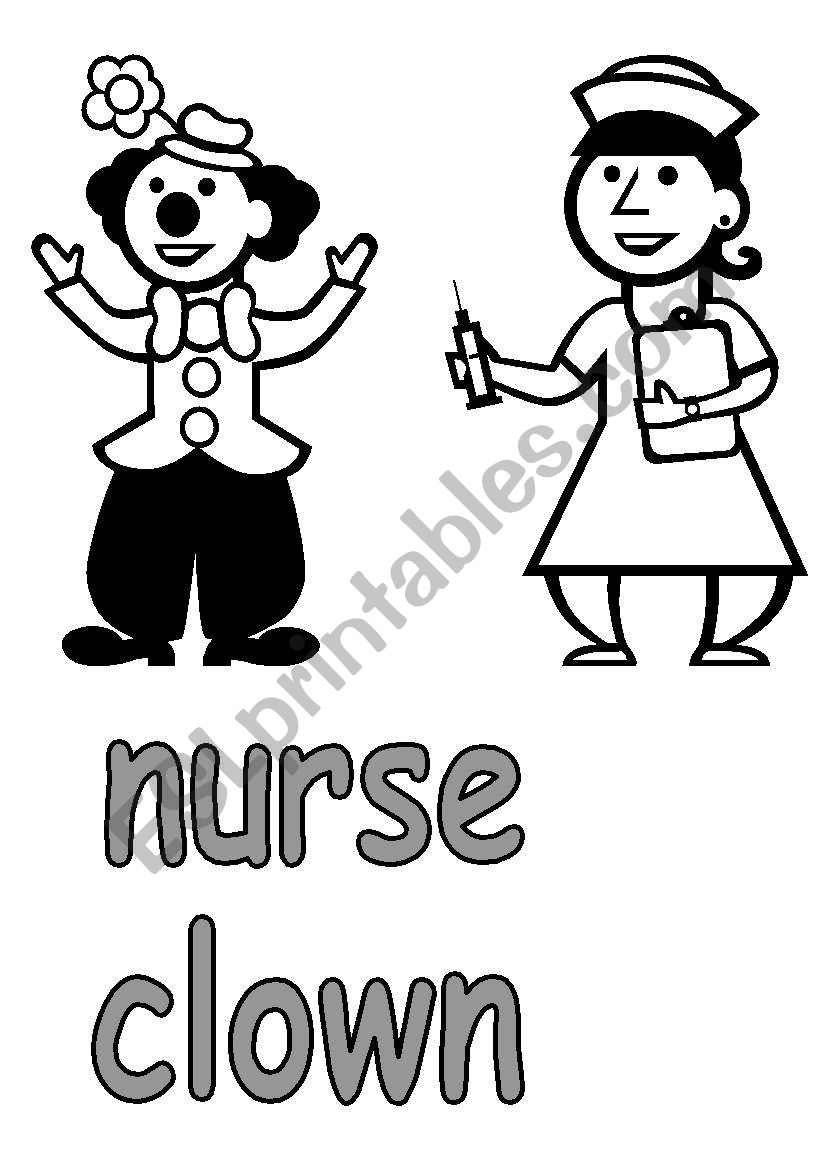 professions - flash cards worksheet