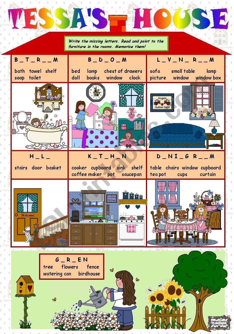 TESSAS HOUSE worksheet