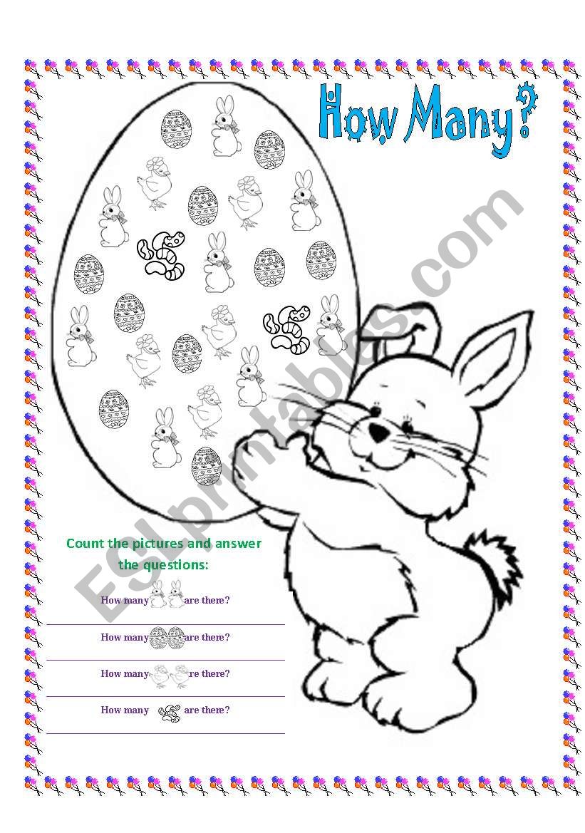 Easter - How many worksheet