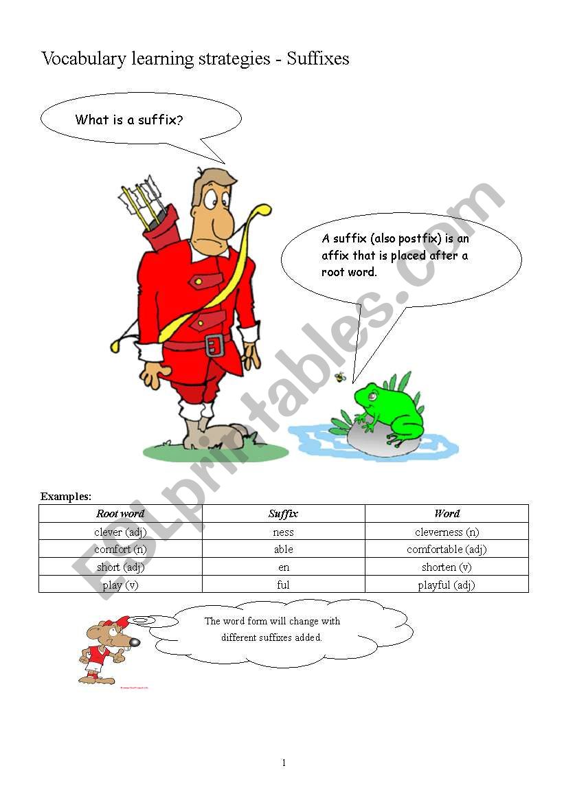 Suffix worksheet