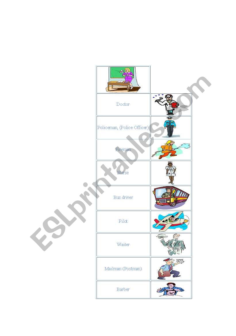 Occupations Flashcards worksheet