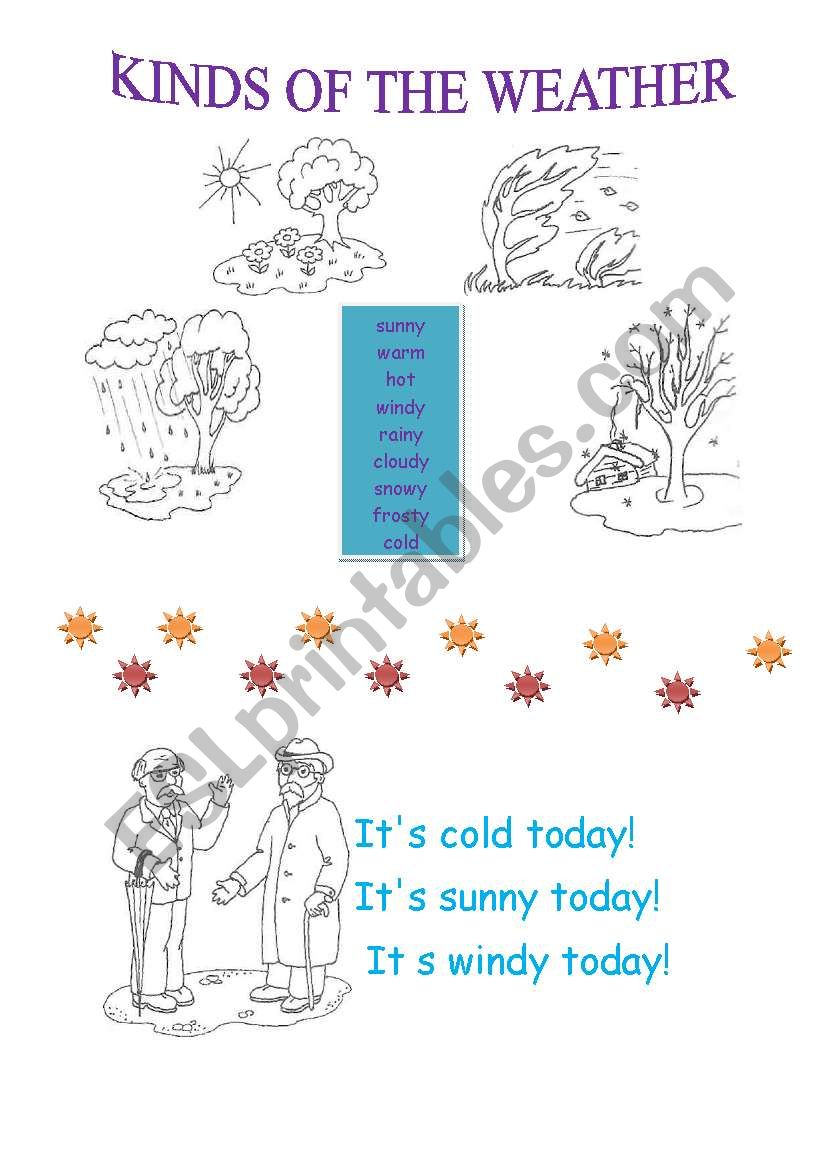 kinds of the weather worksheet