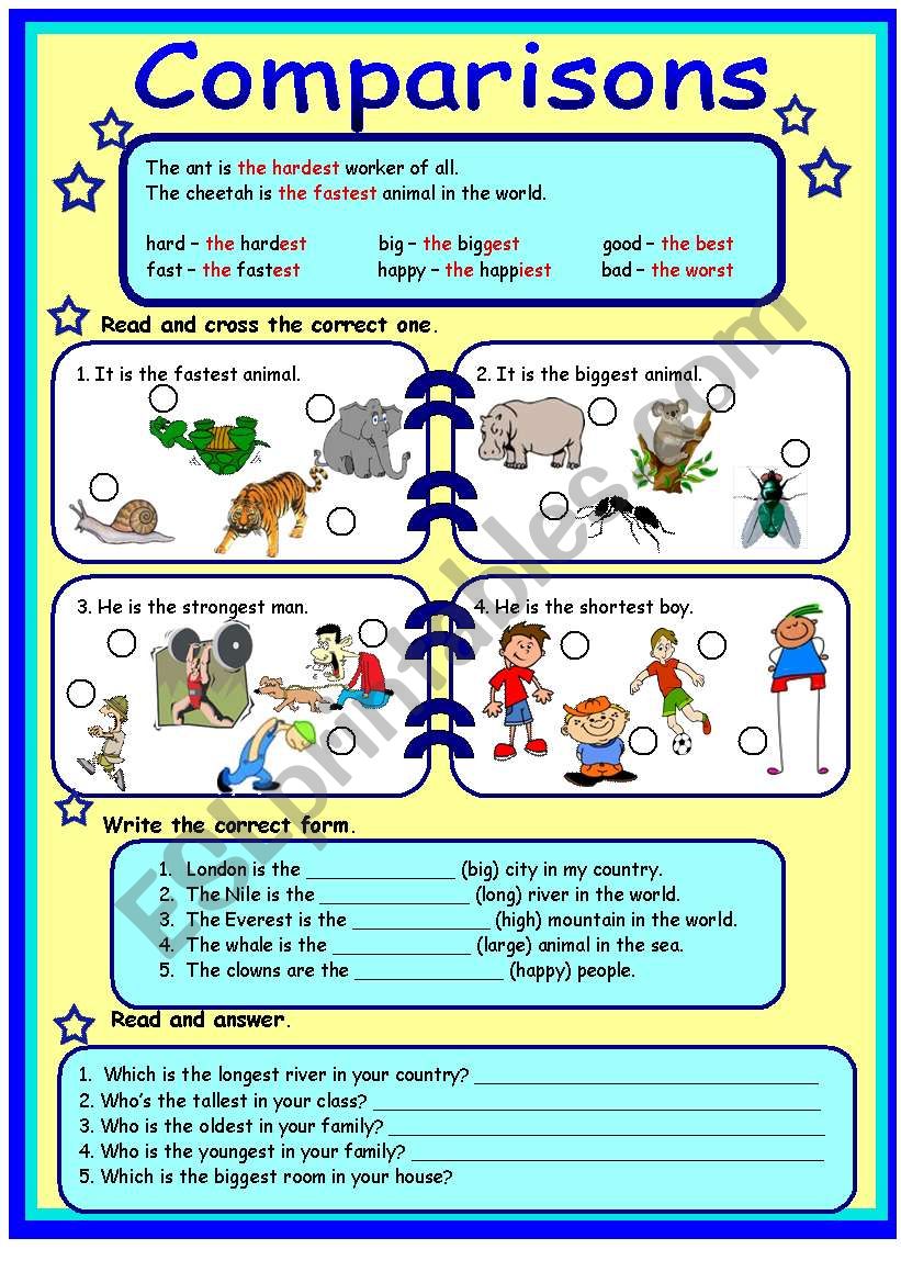 Comparisons (Superlatives) worksheet