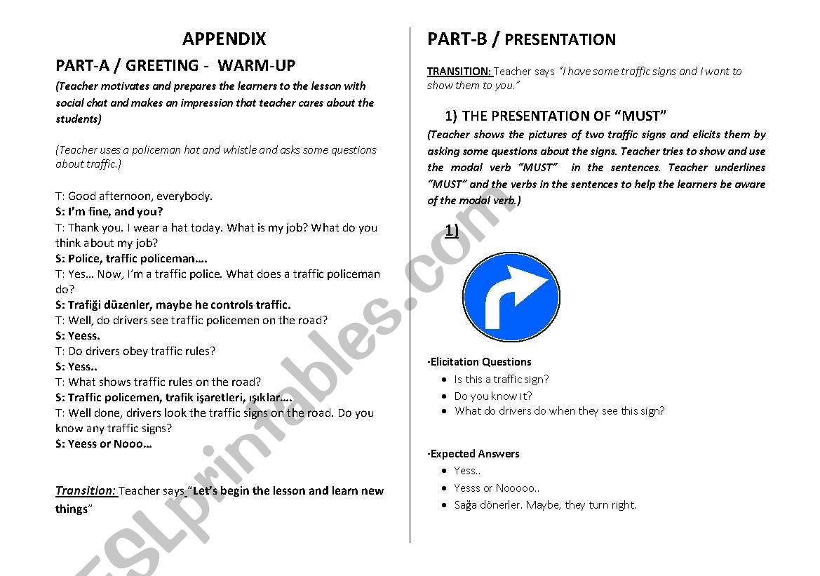 MUST/MUSTNT LESSON PLAN worksheet