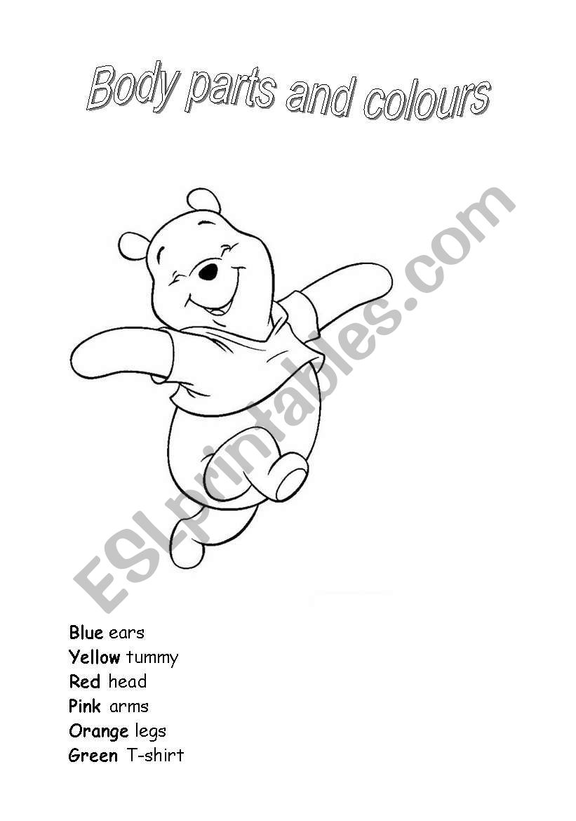 Body Parts & Colours worksheet