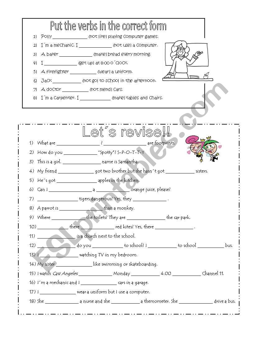 Revision HAPPY STREET 2 worksheet