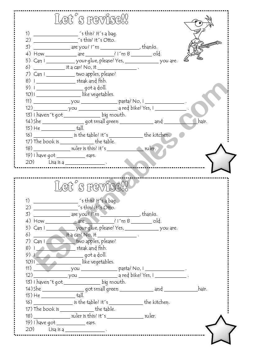 Revision HAPPY STREET 1 worksheet