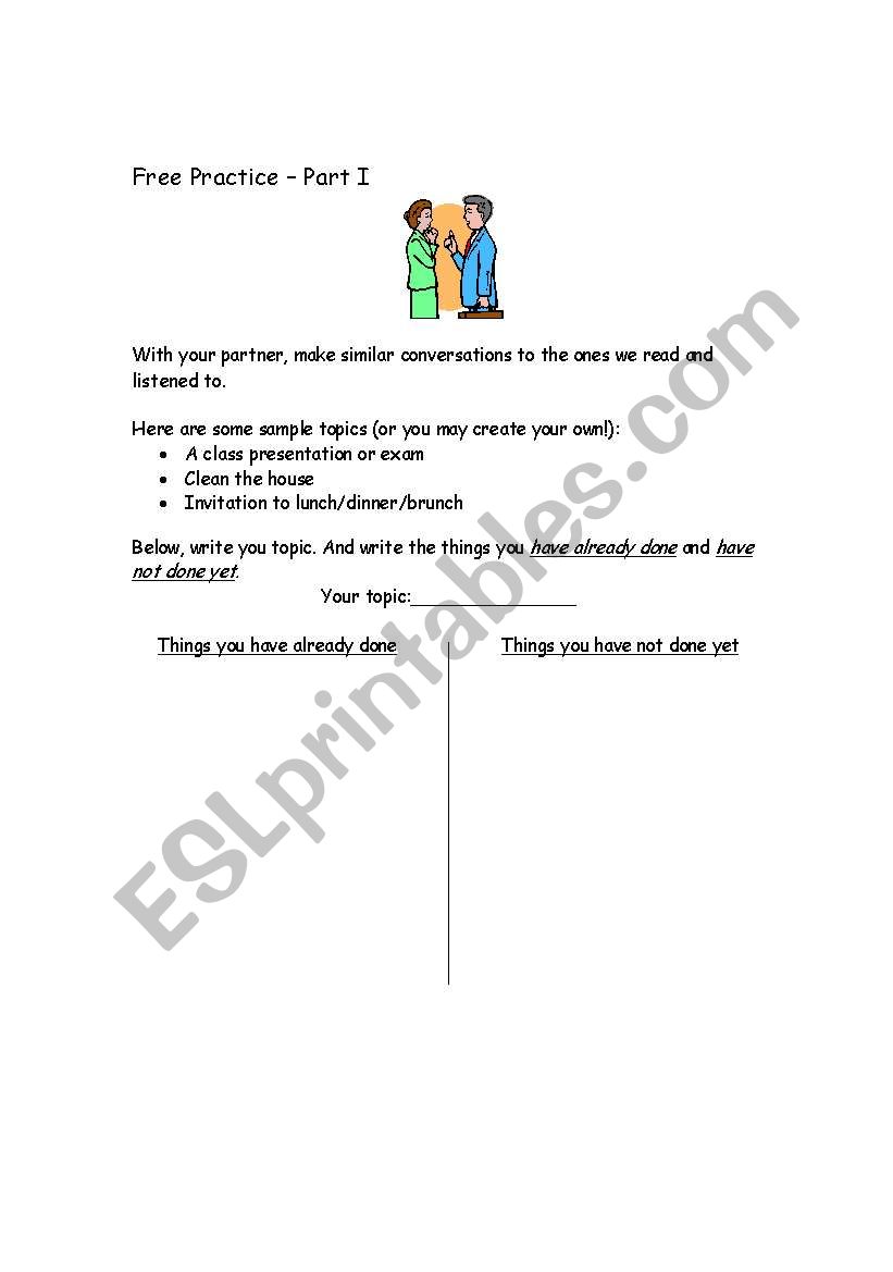 Present Perfect worksheet