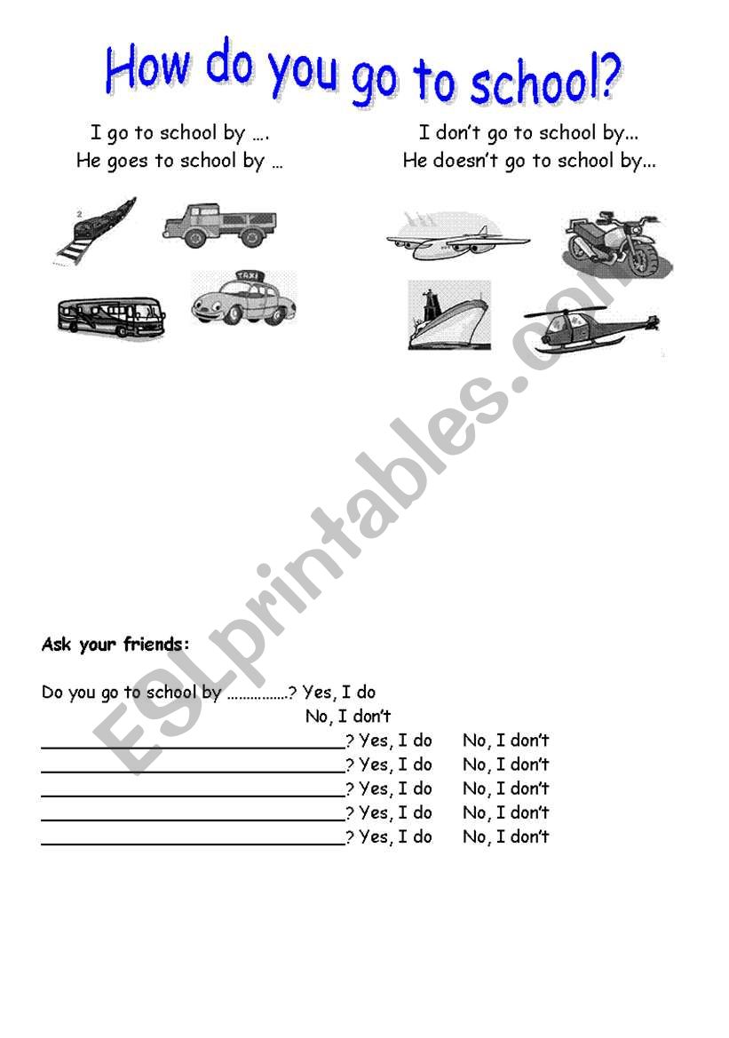 Transportation worksheet