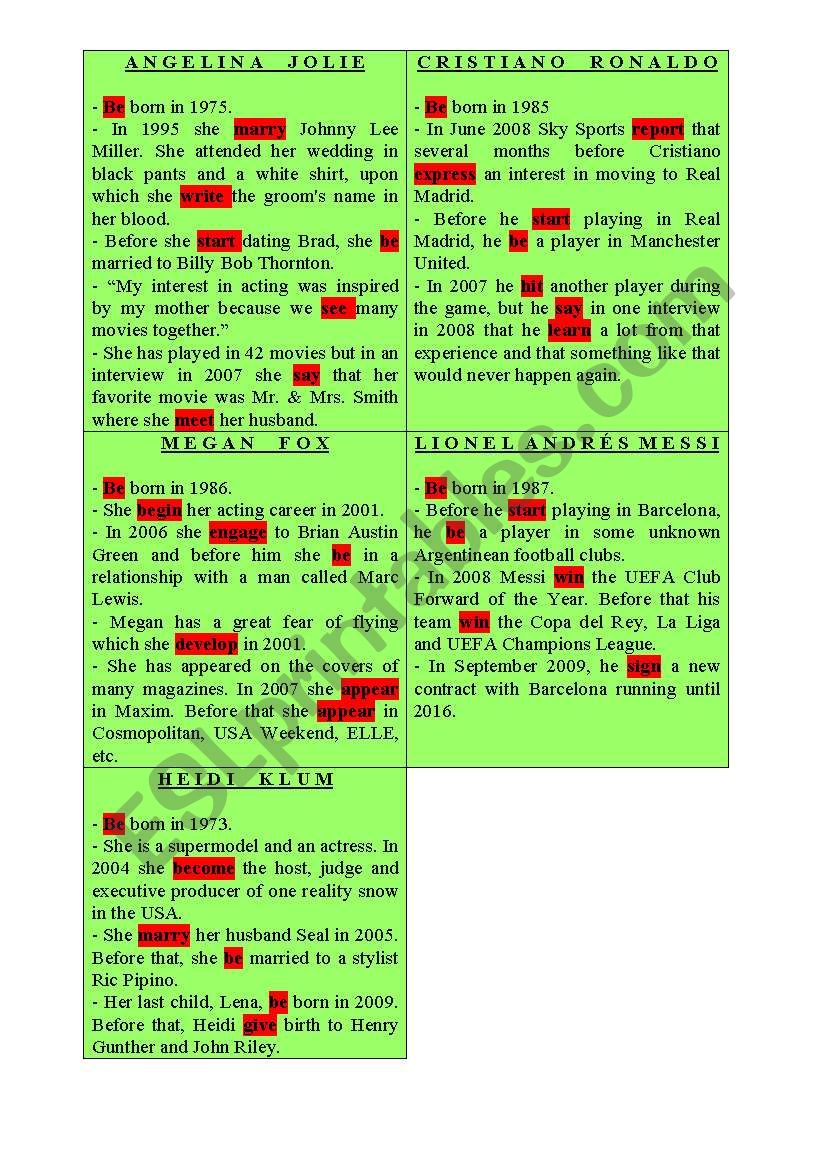 Identity cards  worksheet