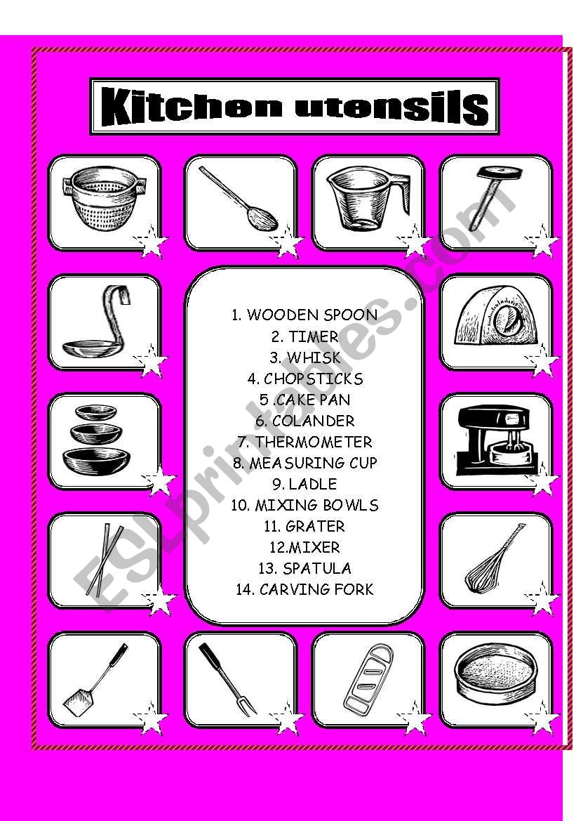 KITCHEN UTENSILS worksheet