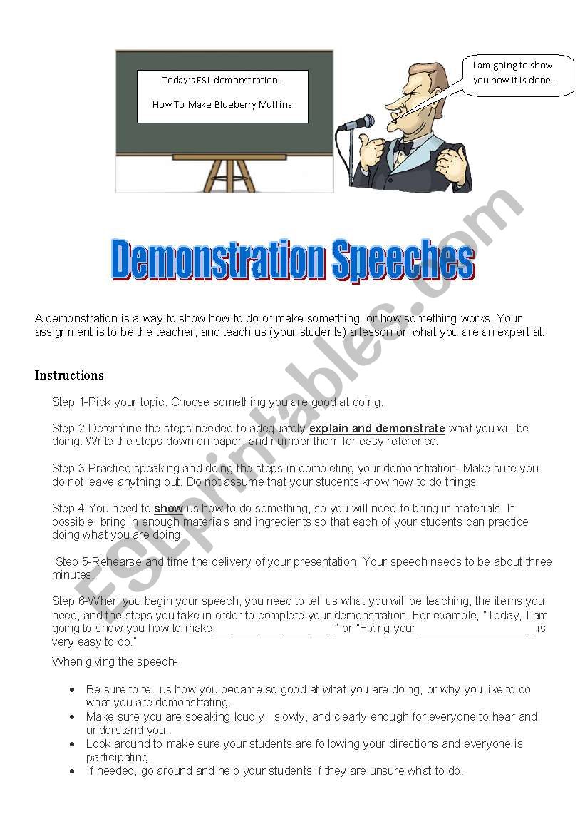Demonstration Speech Assignment