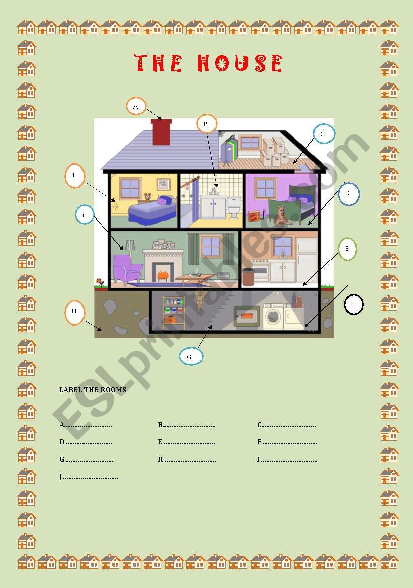 THE HOUSE: ROOMS worksheet