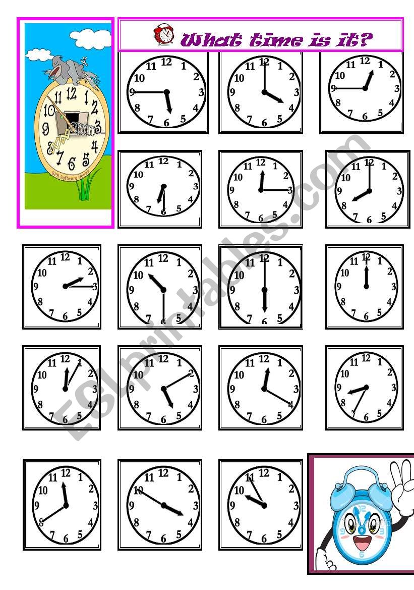 Telling time worksheet