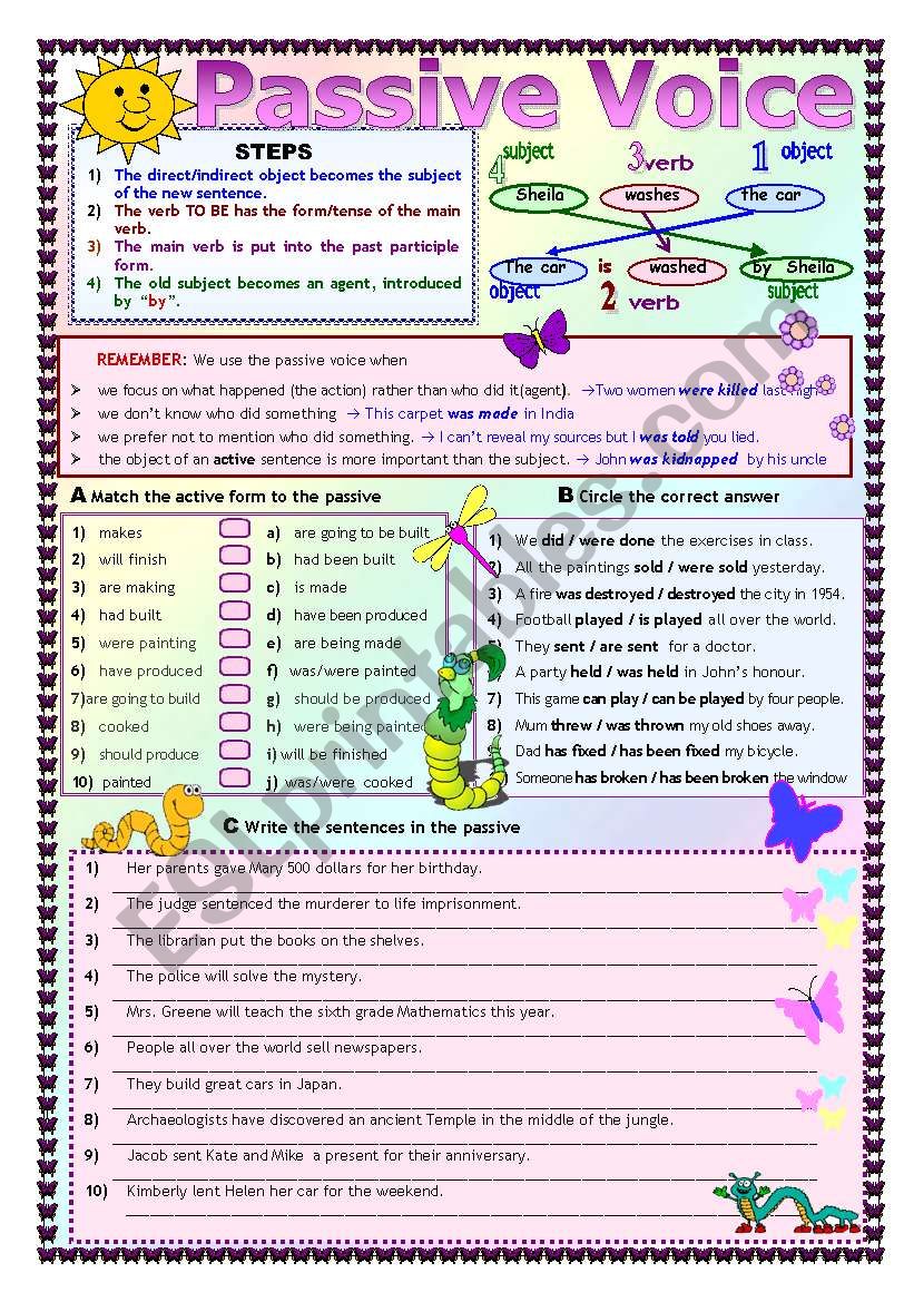 THE PASSIVE VOICE worksheet