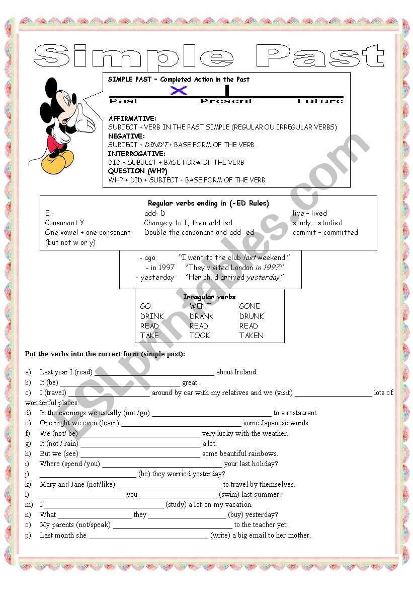 Simple Past  worksheet