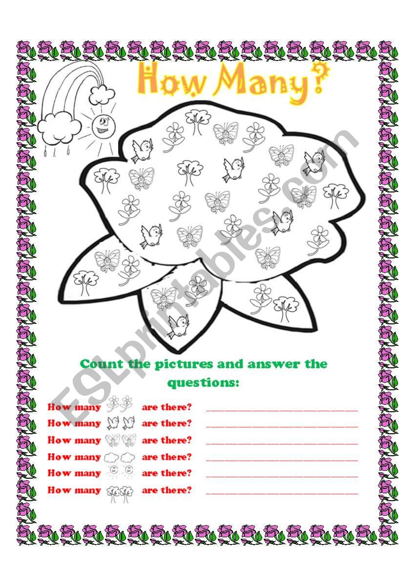 Spring - How many worksheet