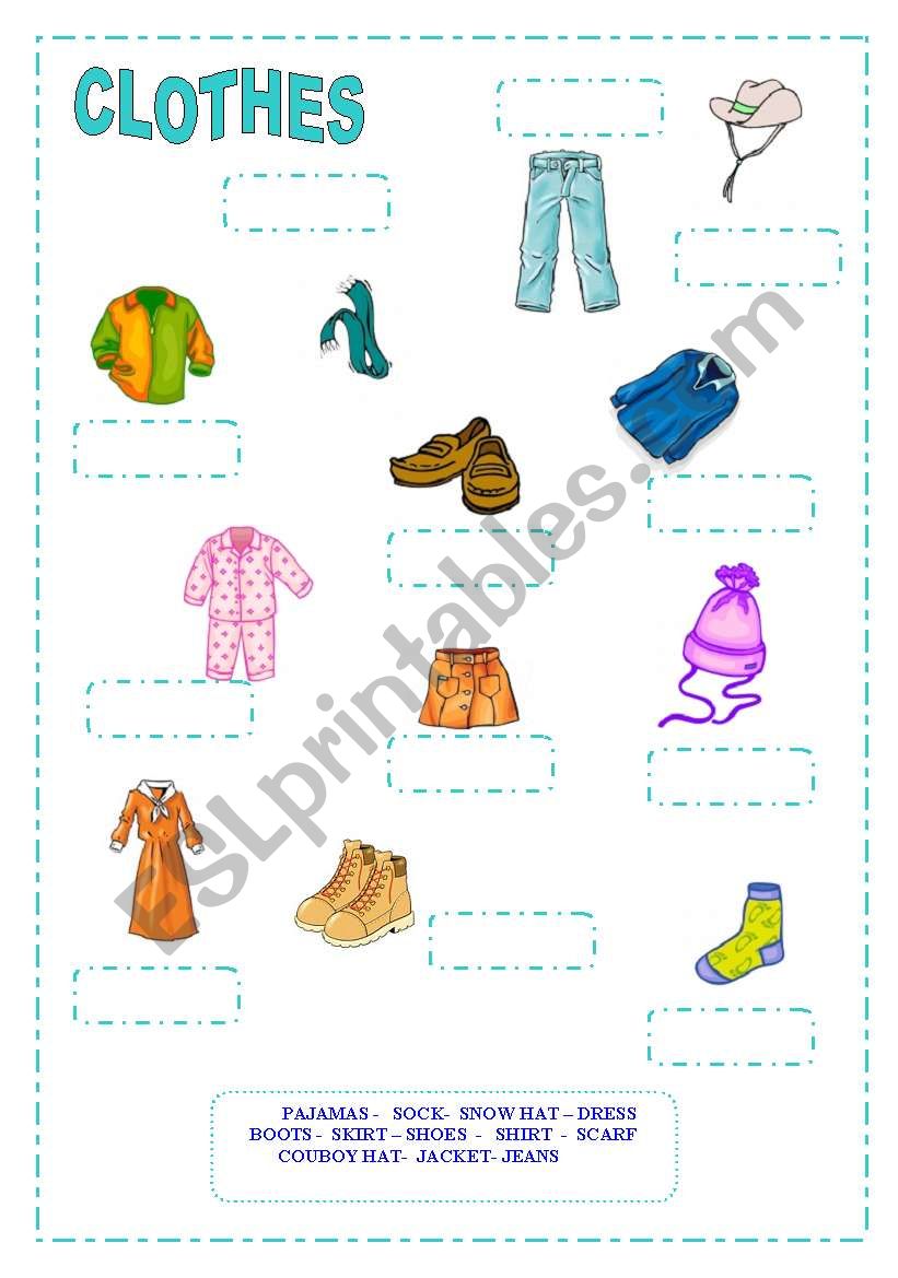 CLOTHES worksheet