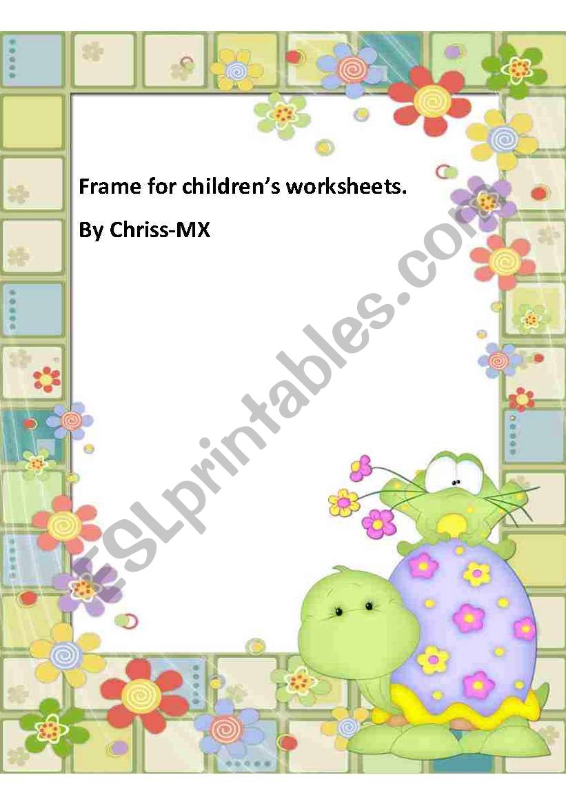 Turtle & Frog (Frame For Children)