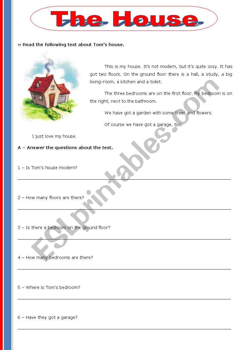 The house worksheet