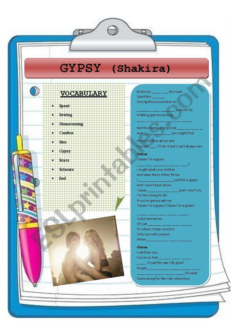 Gypsy (Lyric of the latest single of Shakira)