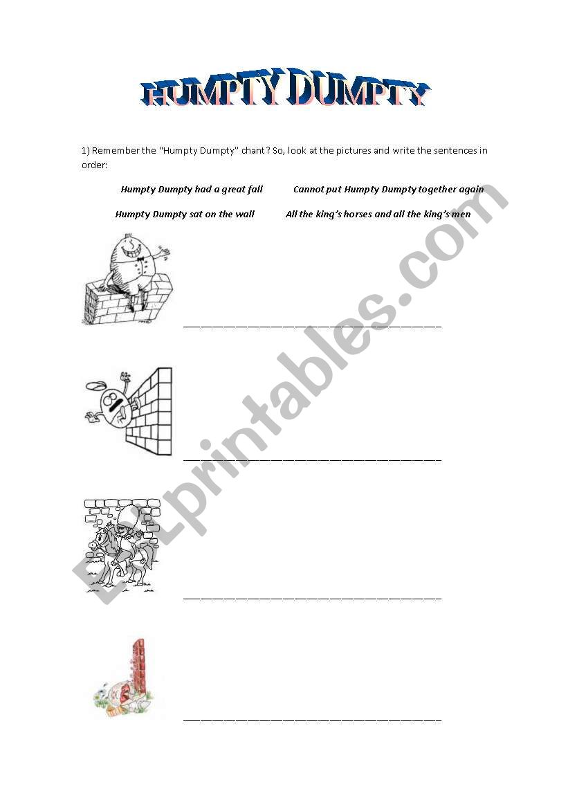 Humpty Dumpty worksheet