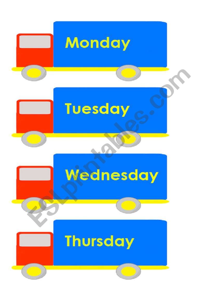 Days of the week - Match Them worksheet