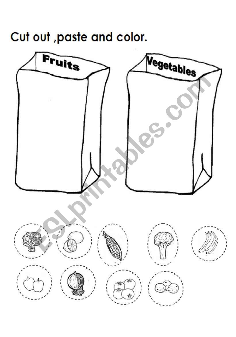 fruits & vegetables worksheet