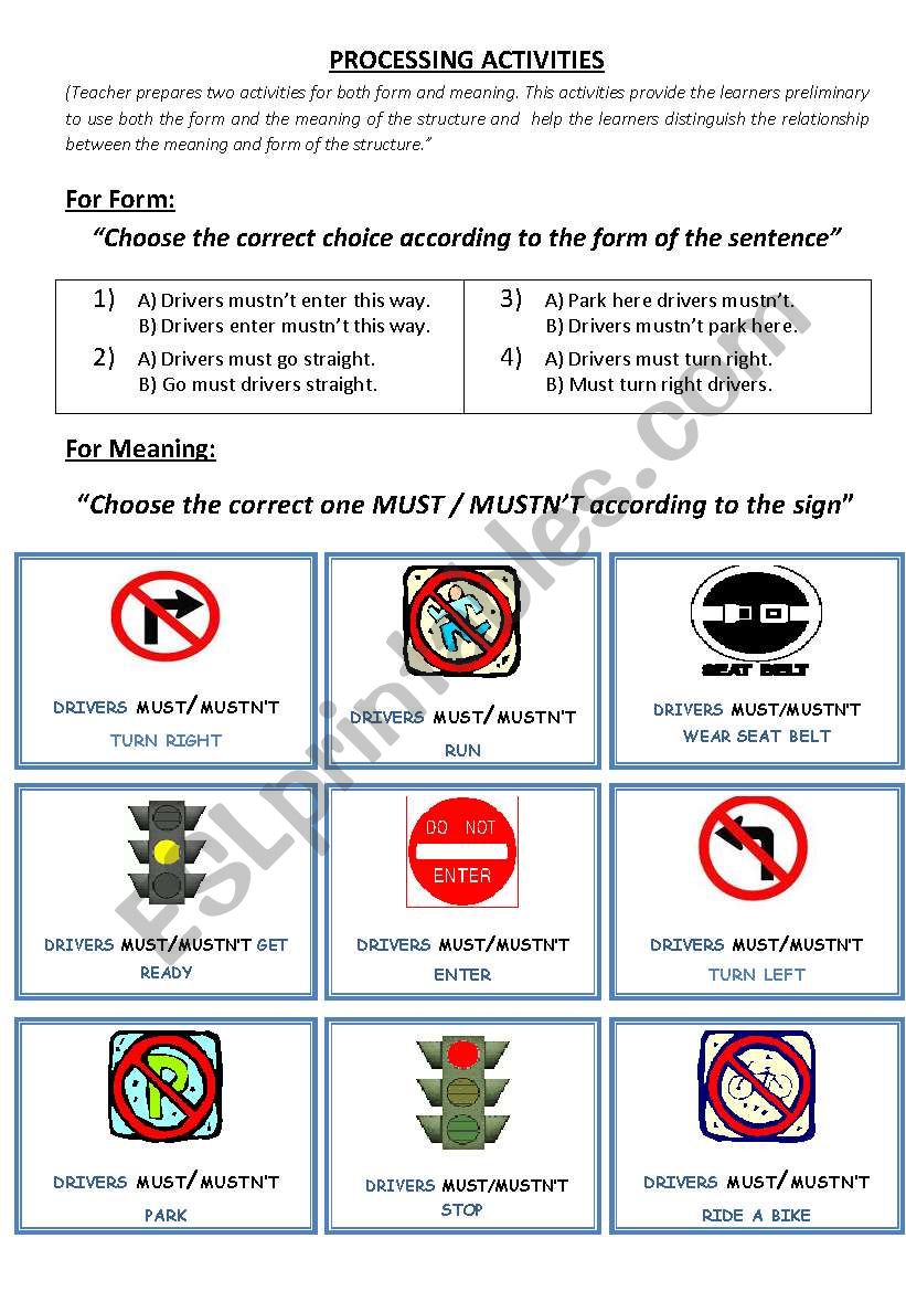 MUST/ MUSTNT LESSON PLAN-2 worksheet