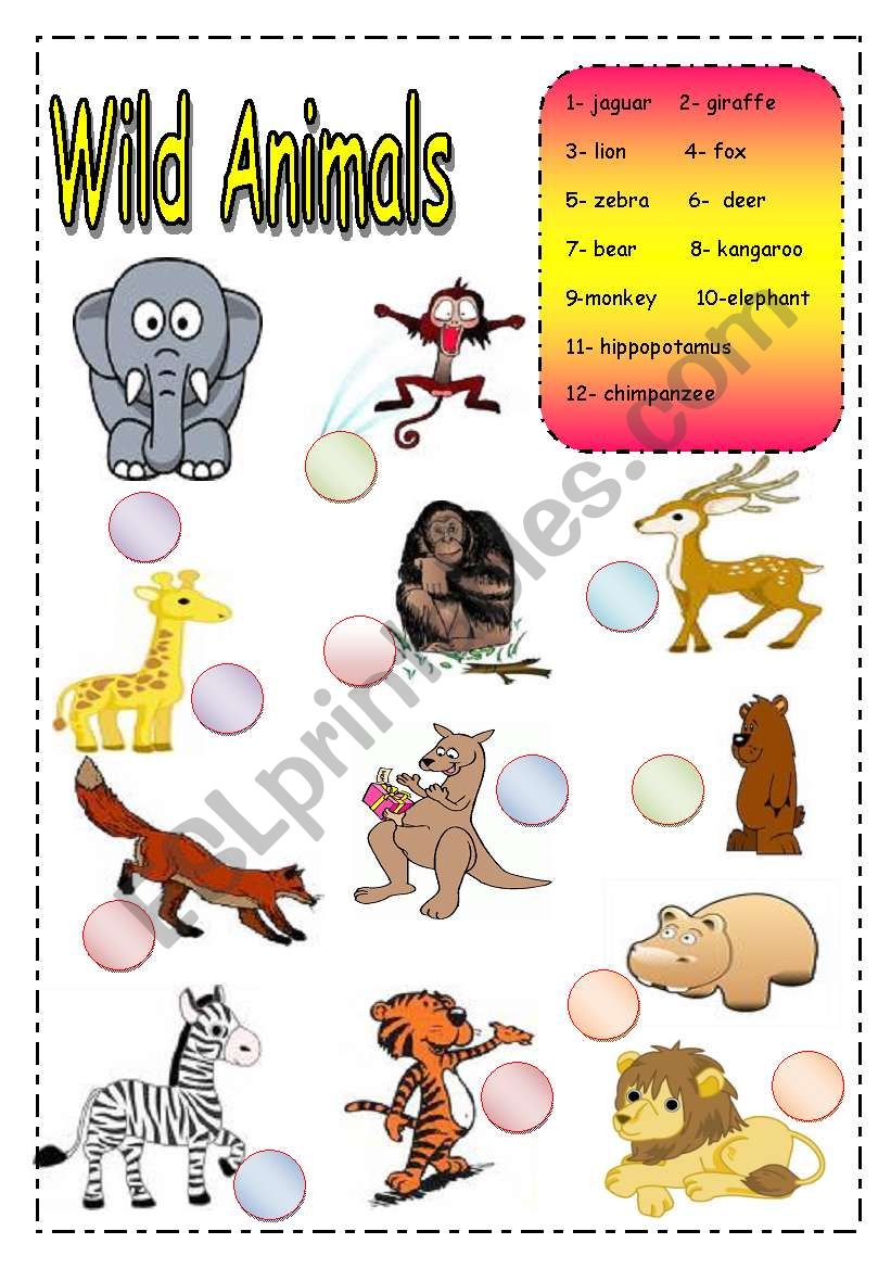 Wild Animals worksheet