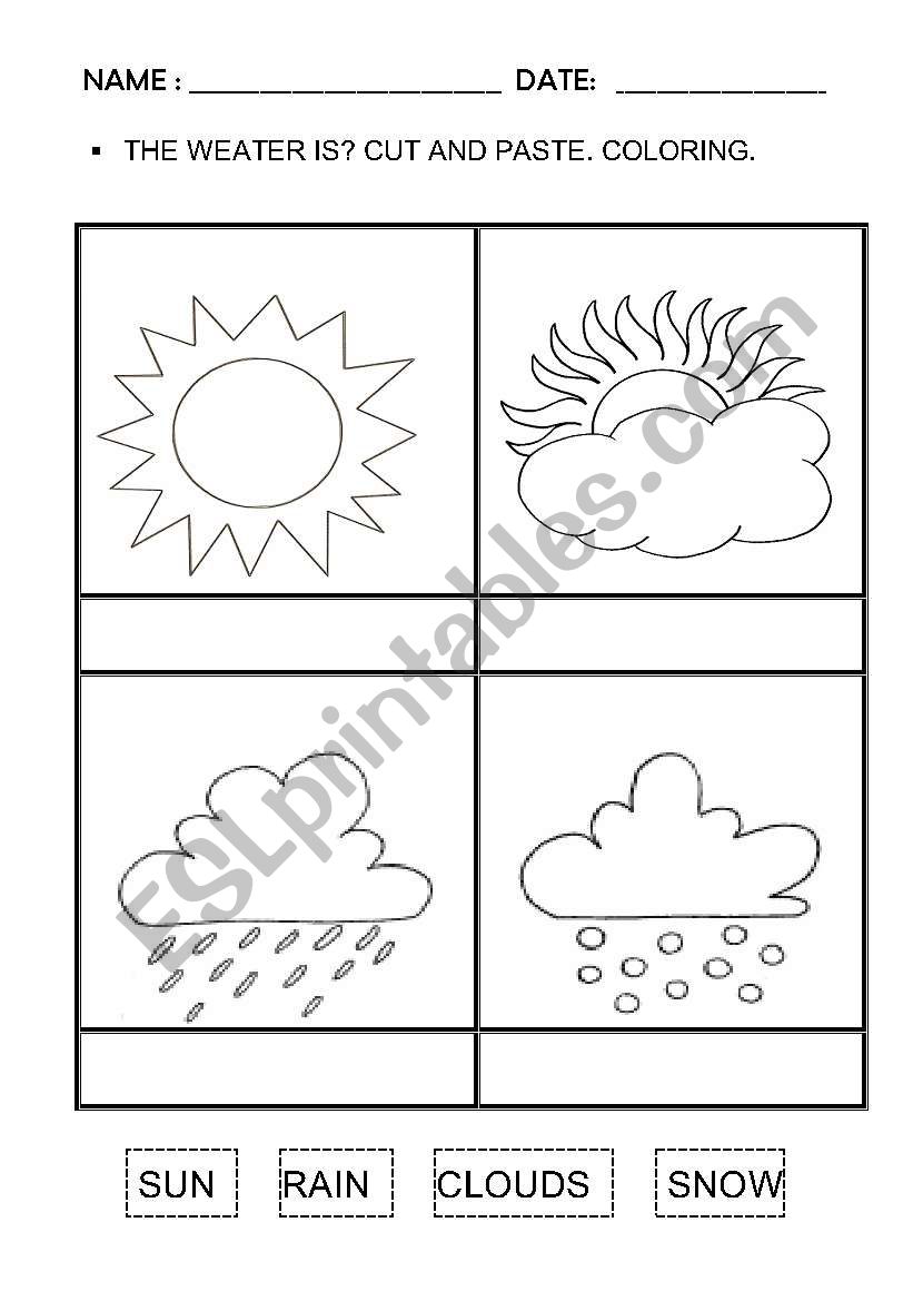 THE WEATHER IS? worksheet
